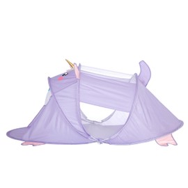 Heritage Kids Figural Unicorn Pop Up Portable Play Tent with Carry Case, 71" L x 35" w x 33" H, Purple