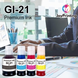 JoyPrinting Compatible Ink Replacement for Canon GI-21 Ink Bottles GI21 GI-21BK GI-21C GI-21M GI-21Y Use for Canon MegaTank G3270 G3260 G4270 G3262 G2260 G1220 G1230 G2270 (4 Pack)