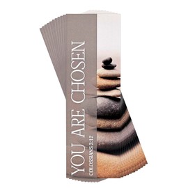 BKM-3242 You are Chosen - Colossians 3:12-6 x 2 Inch Grey Cardstock Bookmark Place Keeper; Pack of 12