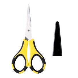 Volumoon Multipurpose Scissors, Stainless Steel Paper Crafting Scissors with Safety Cap and Comfort Grip, Multipurpose Scissors for School, Home, Office, Art, Craft, Sewing