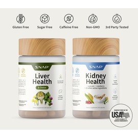 Snap Supplements Liver Health + Kidney Health Bundle – Dual Detox & Cleanse Support with Herbal Extracts for Organ Function & Vitality