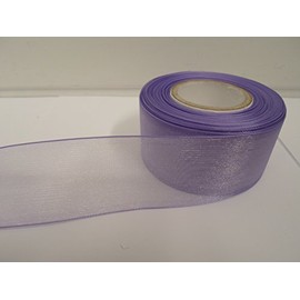 2 metres of 40mm Lilac Light Purple Sheer Organza Ribbon Double Sided 40 mm 4cm