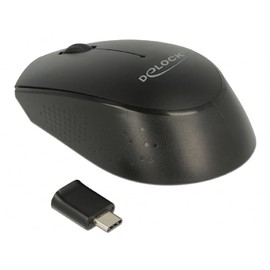 DeLOCK 12526 RF Wireless Optical 1000DPI Ambidextrous Black - mice (Ambidextrous, Optical, RF Wireless, 1000 DPI, 80 g, Black)