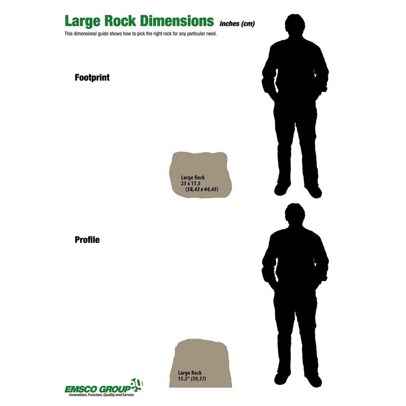 Emsco Group 2185 Large – Lightweight Landscape Rock-Resin, Granite