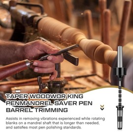 Xuzxinze 2MT Pen Spindle for Wood Lathe Pen Rotary Tool with Spindle Saver and 5 Bushings Wood Rotary Pen Barrel Kit