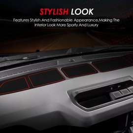 WODHMIEY 3Pcs Silicone Dash Cover Tray Anti Slip Dashboard Mat Insert Liner, Stylish Fit for Bronco 2021-2024, with Unique Non Slip Texture, for Interior (Red)