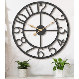 Pytha Sight 14 Inch Large Wall Clocks for Living Room Decor,Big Silent Battery Operated Metal Wall Clock,Rustic Modern FarmhouseArabic Numerals Wall Clock for Kitchen,Office,Bedroom,Dinng Room