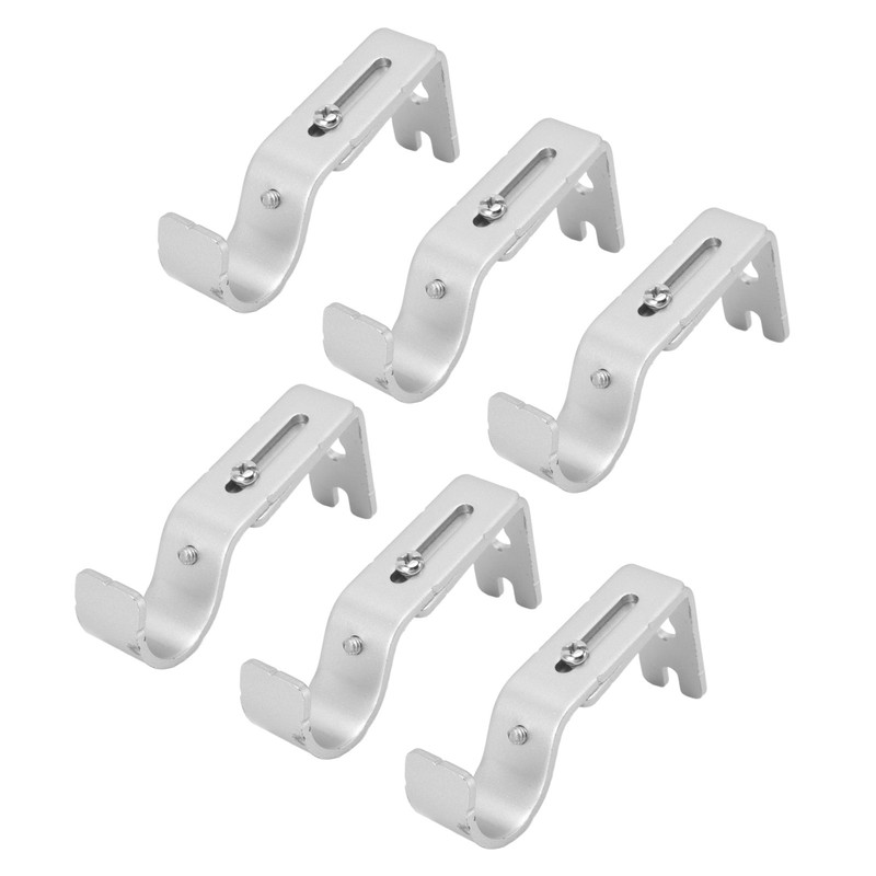 6PCS Curtain Rod Brackets Iron Adjustable Window Curtain Rod Support