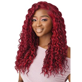 Outre Lace Front Wig - Perfect Hair Line 13X4 - Swoop Series - Swoop 9 (BURGUNDY FLAME)