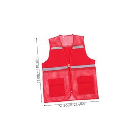 Operitacx Breathable Mesh Vest, Highly Visible, Reflective Vest, High Visibility Vest, Reflective Construction Vest, Work Vest, Made of Mesh, Red, Polyester