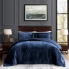 TAMGHO Navy Blue Velvet Comforter King Set 3pc, Blue Velvet