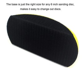 QWORK® Hand Sanding Pad Block, Hand Polishing Block with Hook and Loop Disc Ideal for Woodworking Home Crafts Automobile (6 Inch)