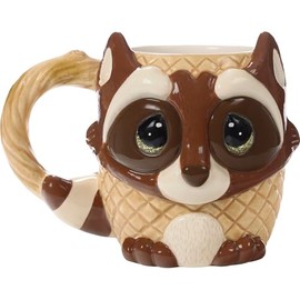 Precious Moments Hand-Painted Raccoon Mug | Christmas Raccoon Ceramic Mug | Christmas Mug | Stocking Stuffer | Whimsy Christmas Decor & Gifts | 13.5 oz | Hand Wash Only