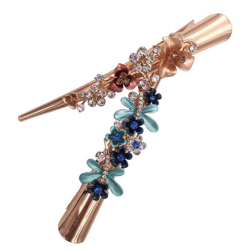 2PCS Boho Iris Dragonfly Long Duckbill Beak Alligator Crocodile Teeth