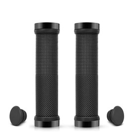 Handlebar Grips Bicycle Grips with Aluminium Lock Non-Slip Rubber Shock Absorbing Grip for 22 mm Handlebar Bicycle Road Bike MTB, Universal Ergonomic Handles with Gel Cushioning for Grip Safety, Black