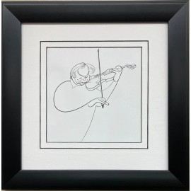 Al Hirschfeld "Isaac Stern 1989" CUSTOM FRAMED ART Caricature  Music Violinist