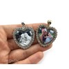 Little Gem Girl Custom Photo Rhinestone Heart Glass Dome Necklace