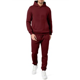 JMIERR Track Suits Set 2 Piece Airport Outfits Long Sleeve Hoodies Sweatshirts Joggers Sweatpants Fall Tracksuit Sweatsuits Fleece Matching Lounge Sets, XL, Red