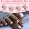 120pcs False Toe Nails with Glue - Ombre False Toenails
