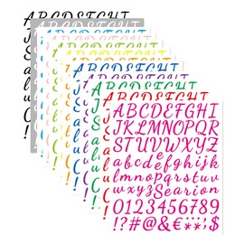 ZJWZSLI 12 Sheets Alphabet Stickers, 912 Total, Multicolor, Vinyl, Waterproof, Custom Style, Letter Print, Decals for Sign, Notebook, Classroom Decor, Door