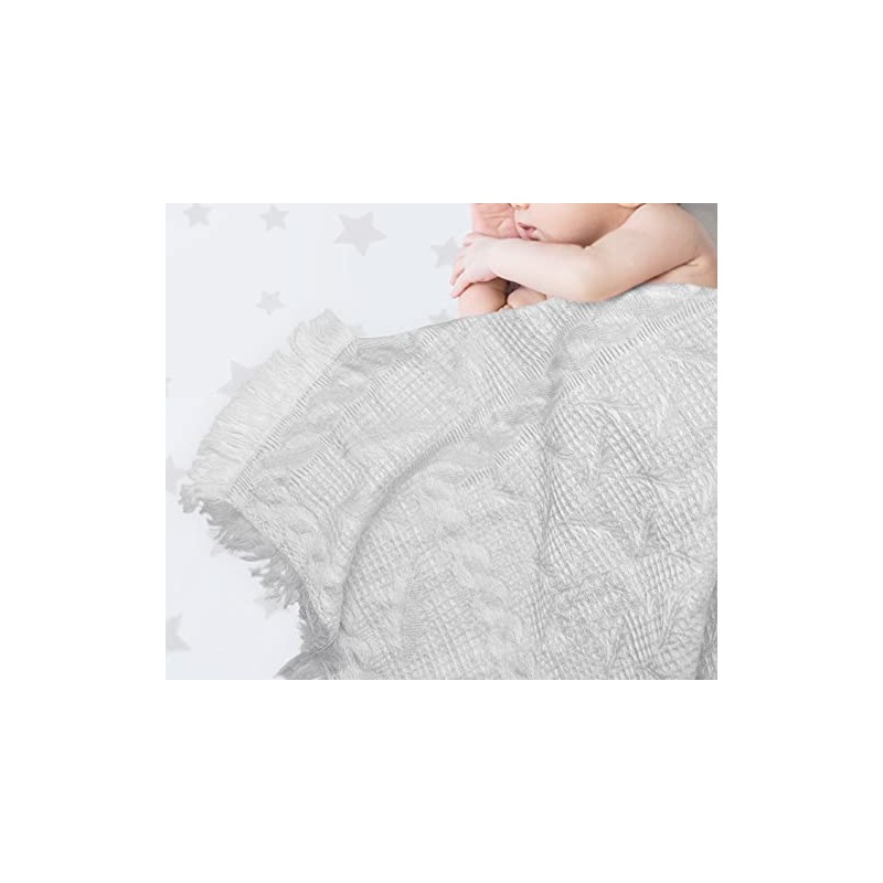 Large Baby Snuggle 120x120cm Shawl Blanket - Grey