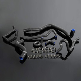 PIT66 Silicone Radiator Hose Kit,Compatible with 1997-2000 Honda Accord SiR/Sir-T F20b Cf4 Euro-R Cl1 Black with Clamps