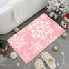Christmas Bathroom Rugs Winter Pink Snowflake Christmas Bath Mat for