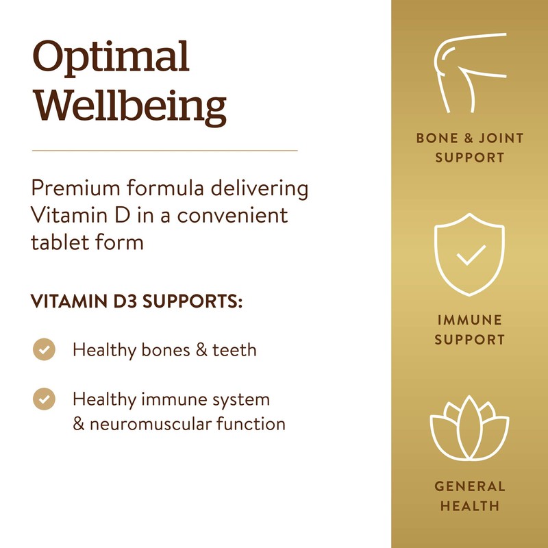 Solgar Vitamin D3 (Cholecalciferol) 25 mcg (1000 IU), 90 Tablets
