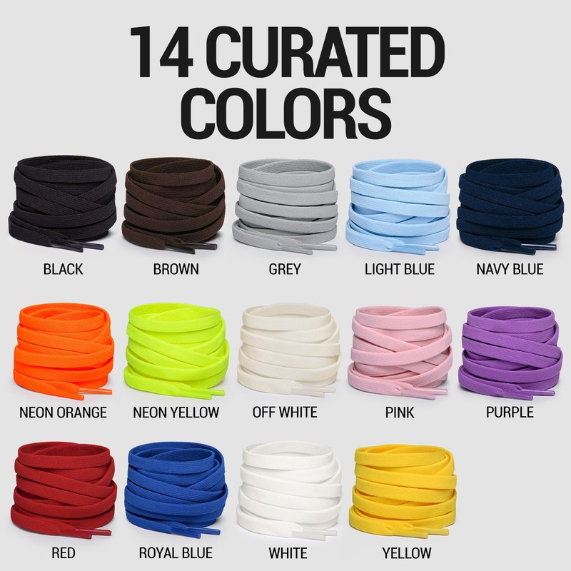 Miscly Flat Elastic Shoelaces - Navy Blue, 45″ (114 CM)