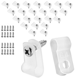 Suiwotin 120pcs 1/4 Inch R-Type Cable Clamps, Nylon Wire Cable Clips with M4 Screws, Screw Mounting Cord Fastener Clips, Wire Conduit Clamp for Wire Organizer (White)
