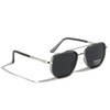 LIGOES TR90 Polarised Sunglasses Retro Square Flattop Sunglasses Double Bridge