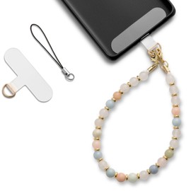 MORSUNBELA Phone Chain Hand Wrist Strap Lanyard Phone Chain Beads Cell Phone Charm Universal Phone Chain Morganite