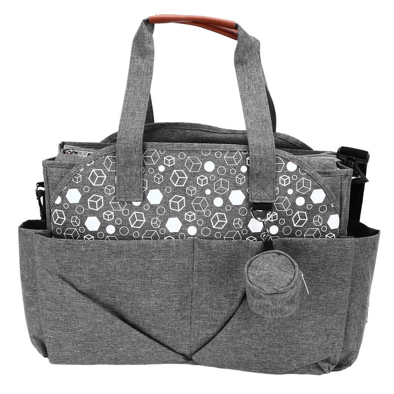 Diaper Bag Large Size Multi Pockets Gray Portable Diaper Tote