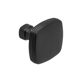 Decoranddecor Zinnia - Rounded Square Cupboard Door Knobs - Door Knobs for Cupboards, Cupboard Handles Knobs, Small Drawer Knobs, Kitchen Cupboard Knobs - 35mm Solid Zinc, Matt Black