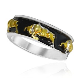 Taurus Bull Ring for Men, Norse Viking Bull Head Ring, Gold Bull Totem Ring, Vintage Bull Tribal Biker Ring, Taurus Constellation Amulet Ring, Punk Animal Jewelry Jewelry for Men Mens (8)