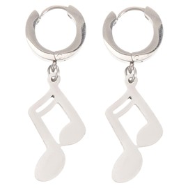 Healeved 1Pair Chic Music Note Dangle Earrings for Men Stylish Hip Earrings Unique Design for Distinctive Fashion for Friends Lovers
