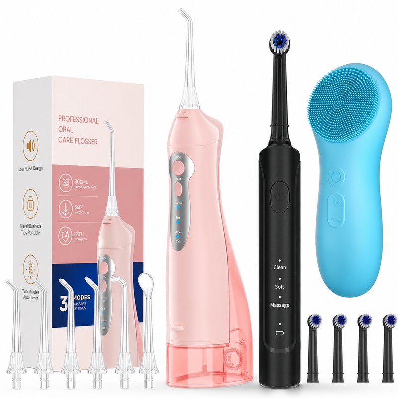 3-in-1 Oral Care Kit for Daily Hygiene – Rechargeable Water