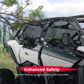 KEMIMOTO X3 Max Window Nets Compatible with Can-Am Maverick X3 Max 4-Door 2017-2025 Upper Door Side Windscreen Mesh Protective Dust Durable UTV Accessories