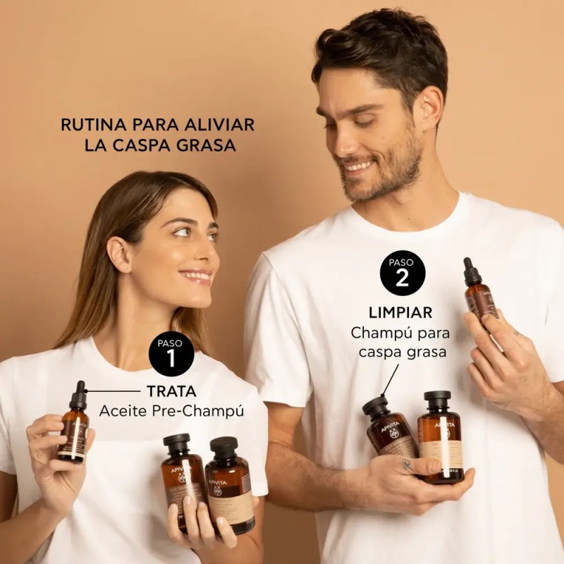 Apivita Shampoo anticaspa para cuero cabelludo graso 250ml