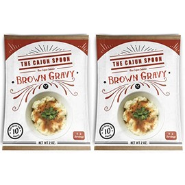 The Cajun Spoon Brown Gravy Mix, 1.96 Ounce Packets (Pack of Two - Makes 5 Cups Brown Gravy Total, No MSG)