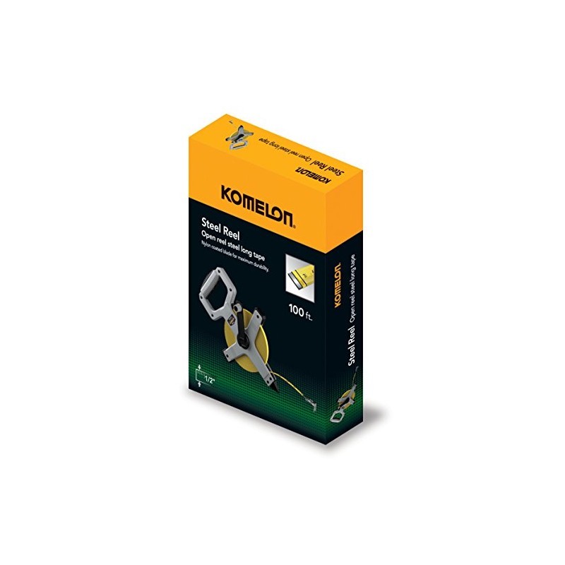 Komelon N6100 Open Reel Long Steel Tape Measure, 100-Feet