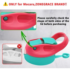 Amgkonp 12oz Replacement Lid with 2 Straw for Kid Tumbler,2 PACK Leak-Proof and Spill-Proof Straw Lids for ZONEGRACE Mocaru,BPA Free,2.67IN (Rose, 1 Pack)