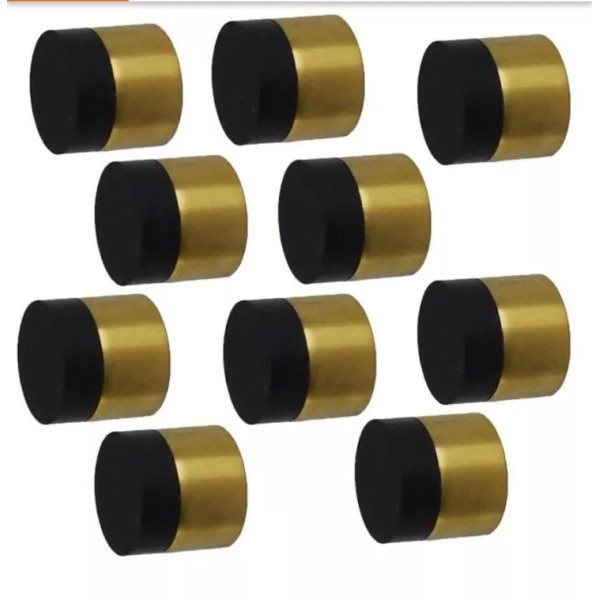 Inox Baseboard Mounted Rigid Door Stop 1-3/16 in. Dia Brass