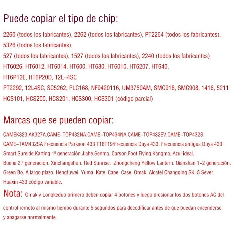 433MHz Wireless Remote Control Cloner, Universal Clone Remote Control Key