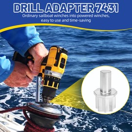 Lwlaboc Sailboat Winch Bit Adapter 7431 Portable Electric Winch Drill Bit Boat Accessories Sailing Gifts for Men
