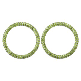 INFINAUTO Universal Bling Car Engine Start Stop Button Cover, Car One Click Push Start Button Ring Sticker Faux Crystal Rhinestone Ignition Button Trim Green, 2 Pcs