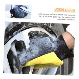 CHILDWEET 1pair Coral Fleece Car Washing Mitts Scratch Slip Water-Resistant Cleaning Gloves for Dusting and Detailing Automotive Cleaning Tools