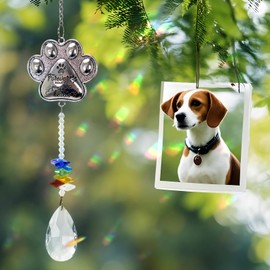 Pet Memorial Suncatcher - Loss of Pet Sympathy Gift for Dog and Cat Owners with Crystals, Indoor Window Suncatchers, Bereavement Gifts Dog Memorial (Colorful)