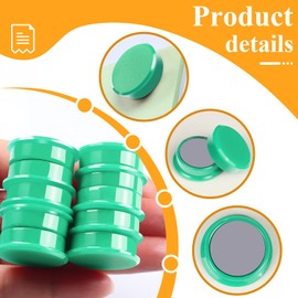 QOJOPU Fridge Magnets 40pcs - Strong Small Round Green Refrigerator Magnets, Mini Cute Magnets for Whiteboard, Office, Locker, Crafts, Heavy Duty Decorative Magnet for Home, Classroom, School, Kitchen