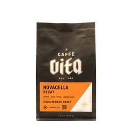 Novacella Decaf - Roasted by Caffe Vita - Whole Bean Coffee - 12 Ounce Bag